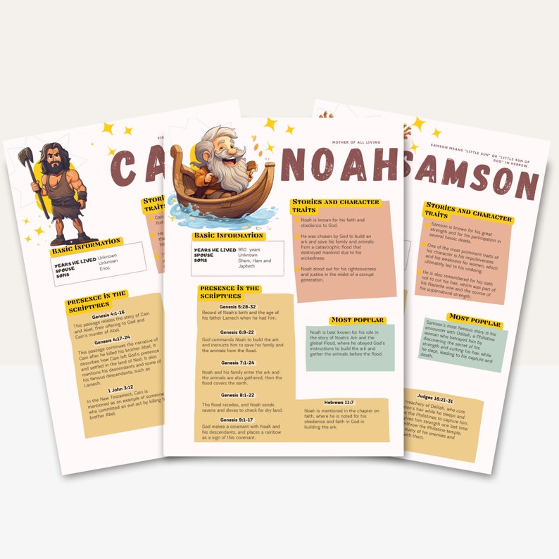 History of 54 Biblical Heroes, Bible studies